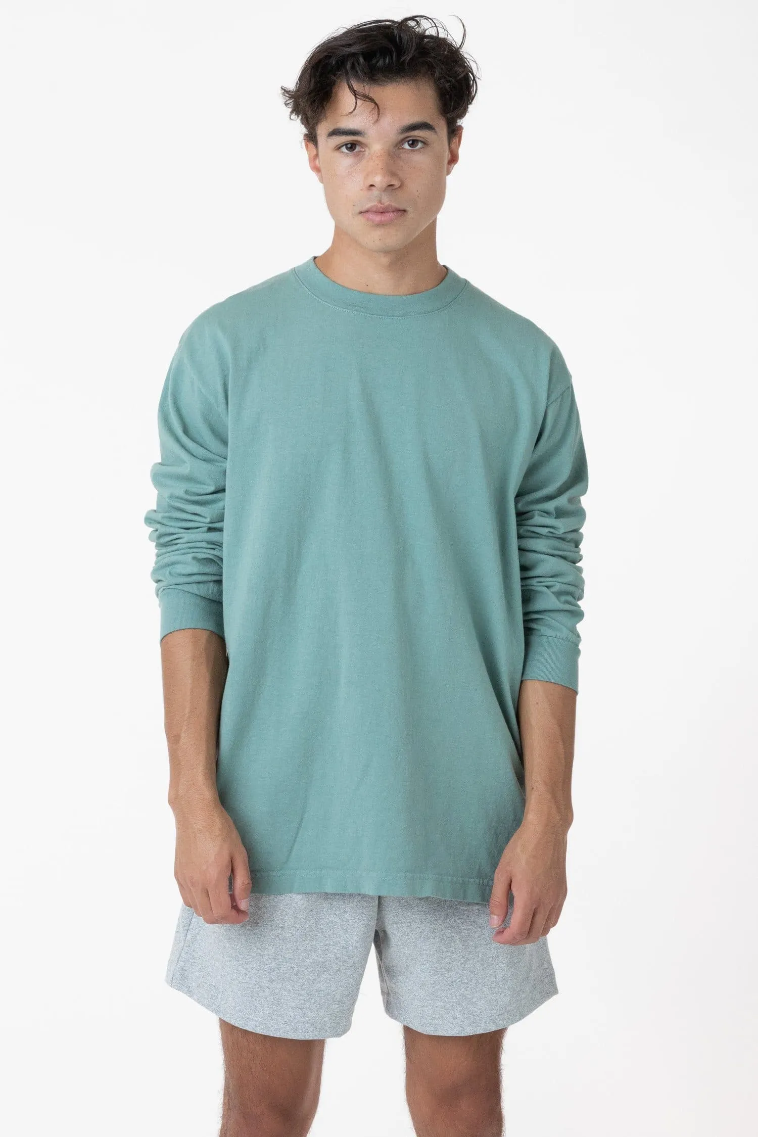 1807GD Mix - 6.5oz Long Sleeve Garment Dye Crew Neck T-Shirt