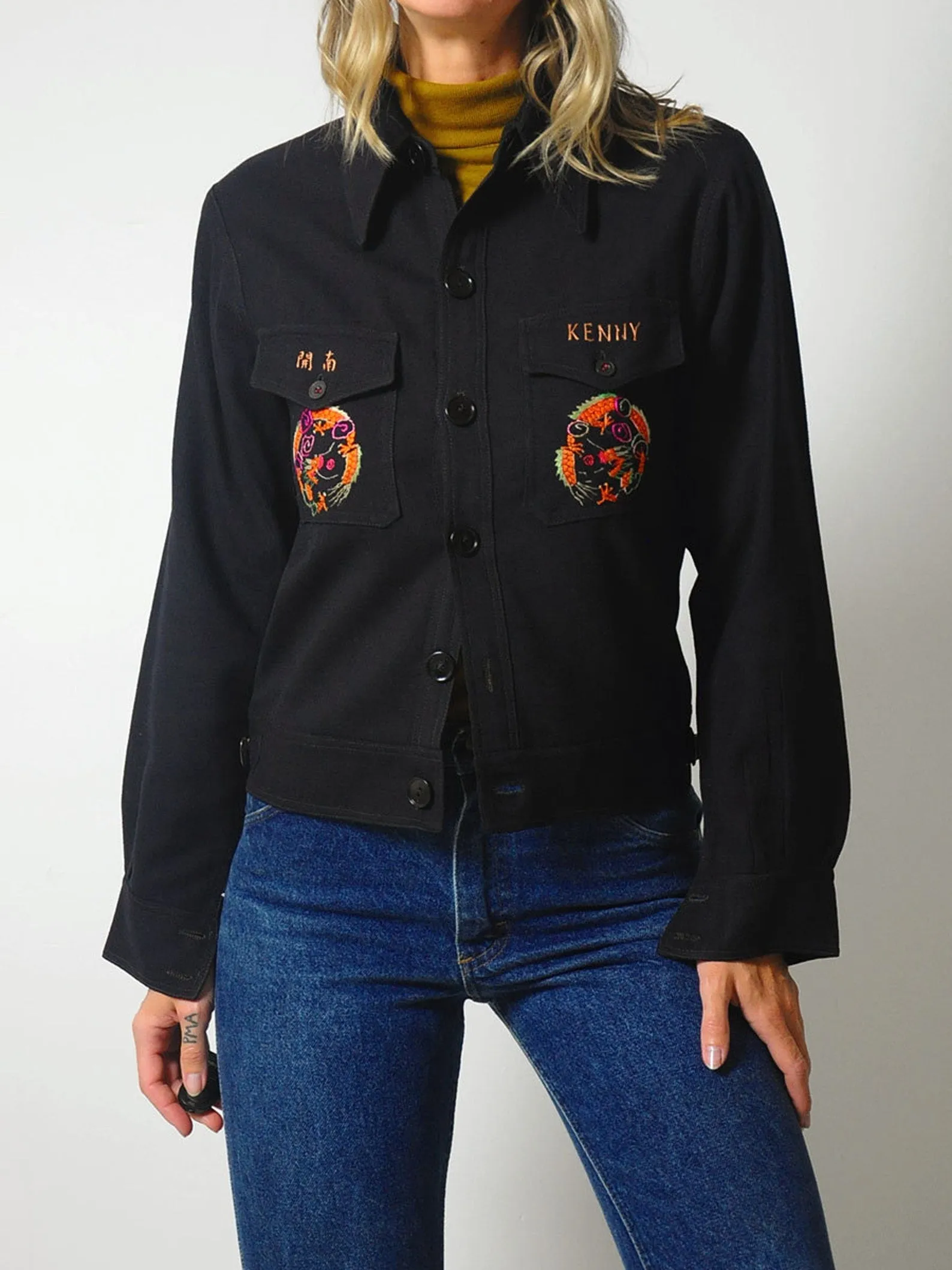 1940's Wool Embroidered WWII Souvenir Jacket