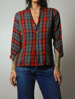 1940's Woven Tartan Plaid Shirt