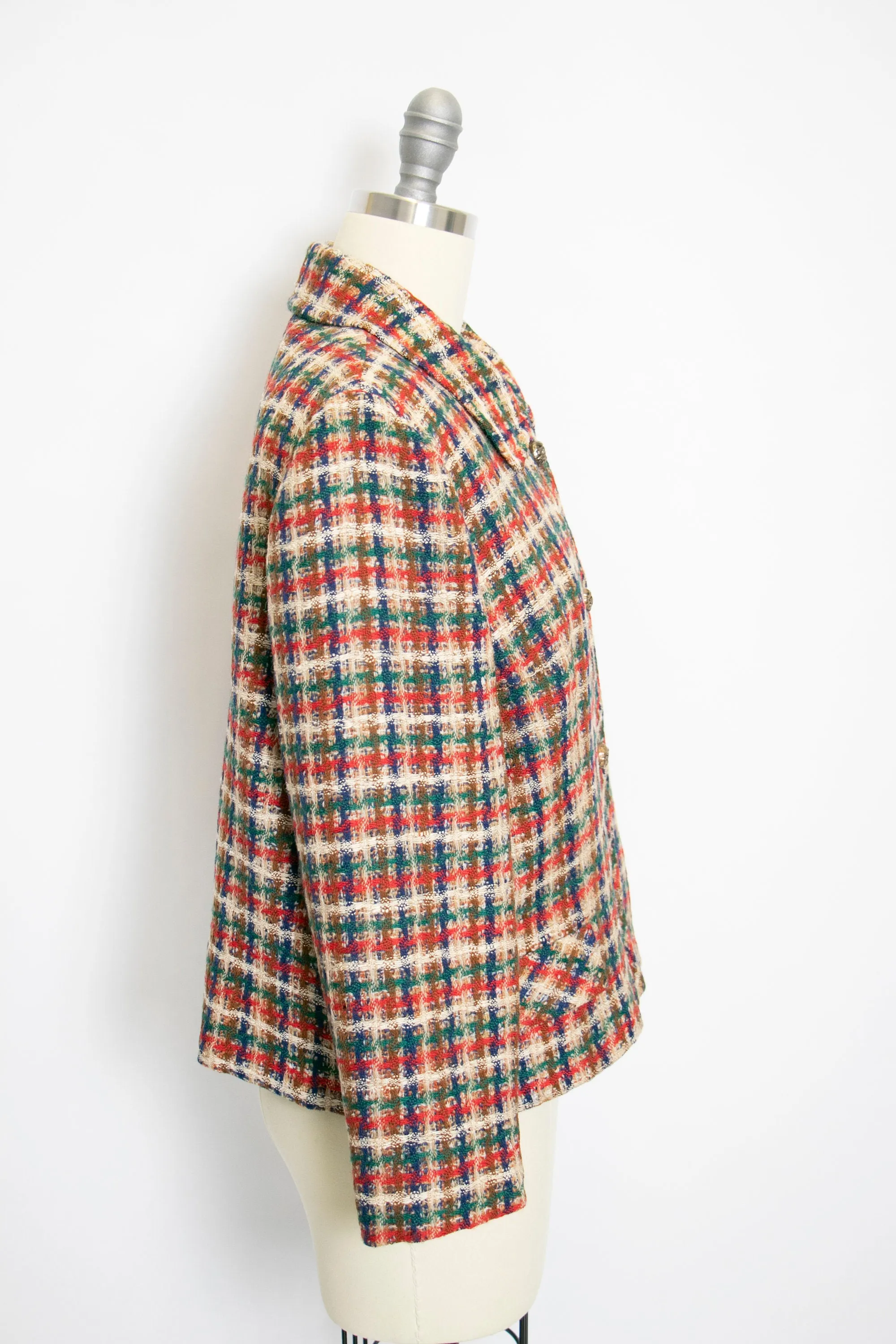 1960s Jacket Tweed Wool Cropped Mod Small