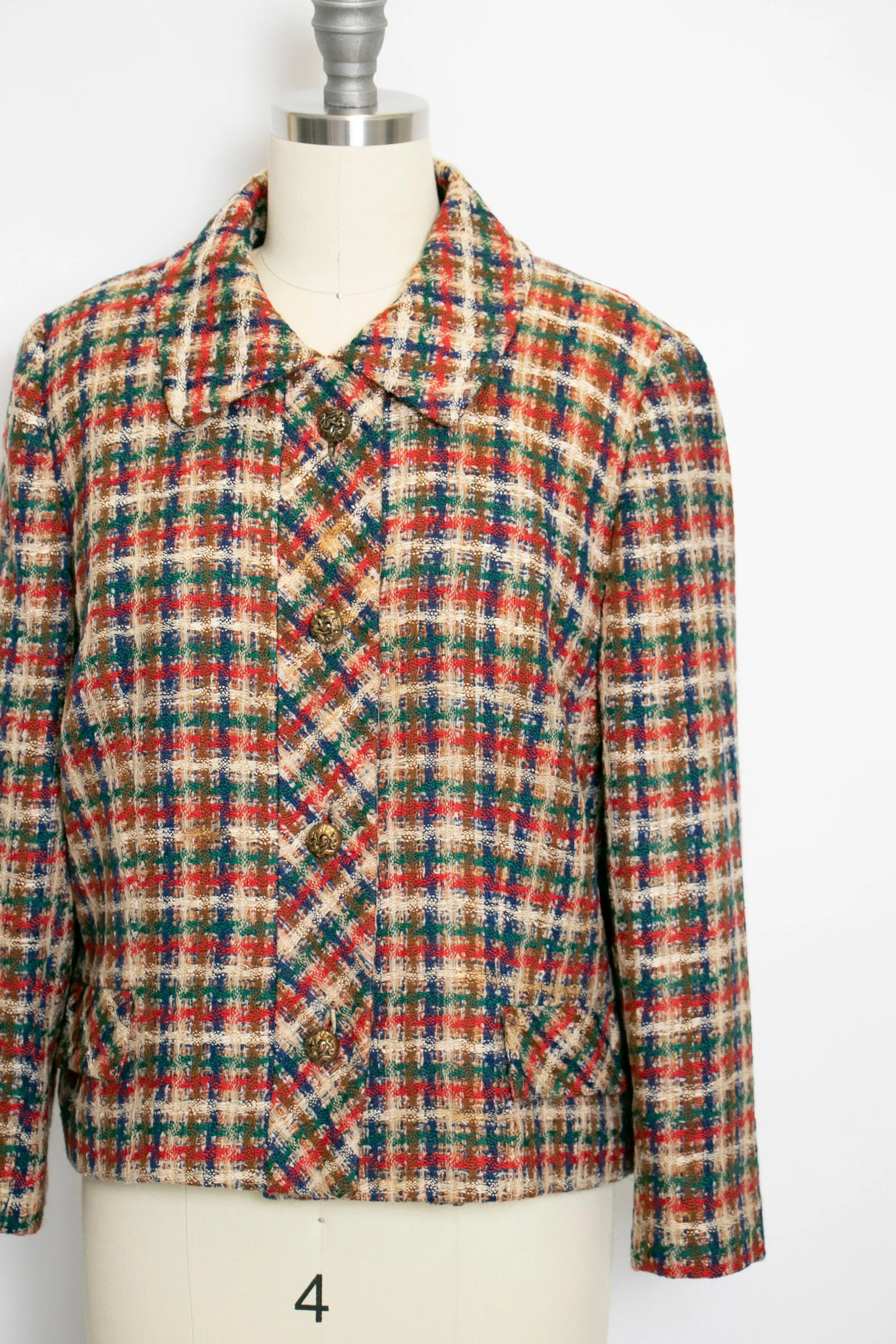 1960s Jacket Tweed Wool Cropped Mod Small