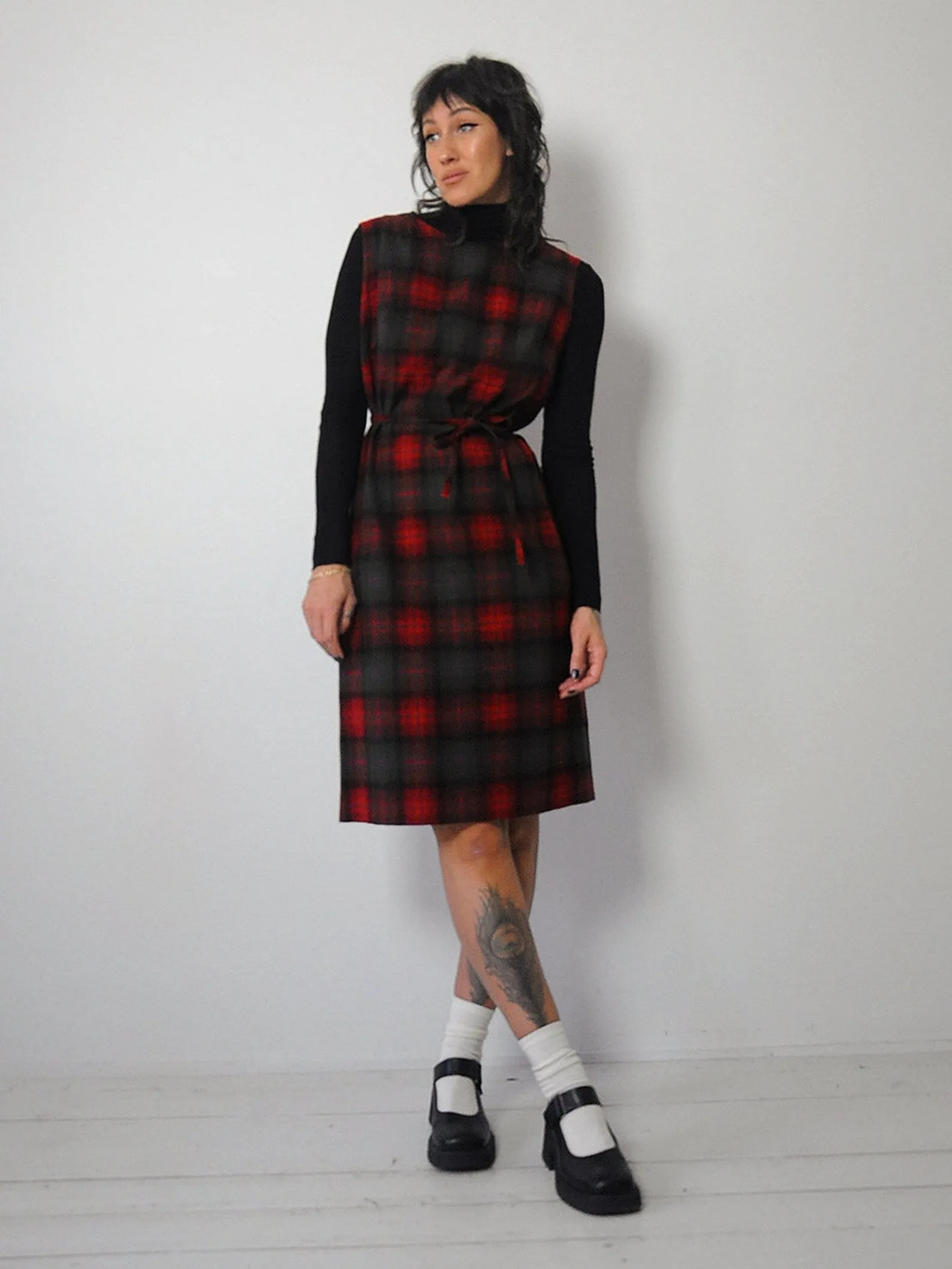 1960's Pendleton Wool Plaid Shift Dress