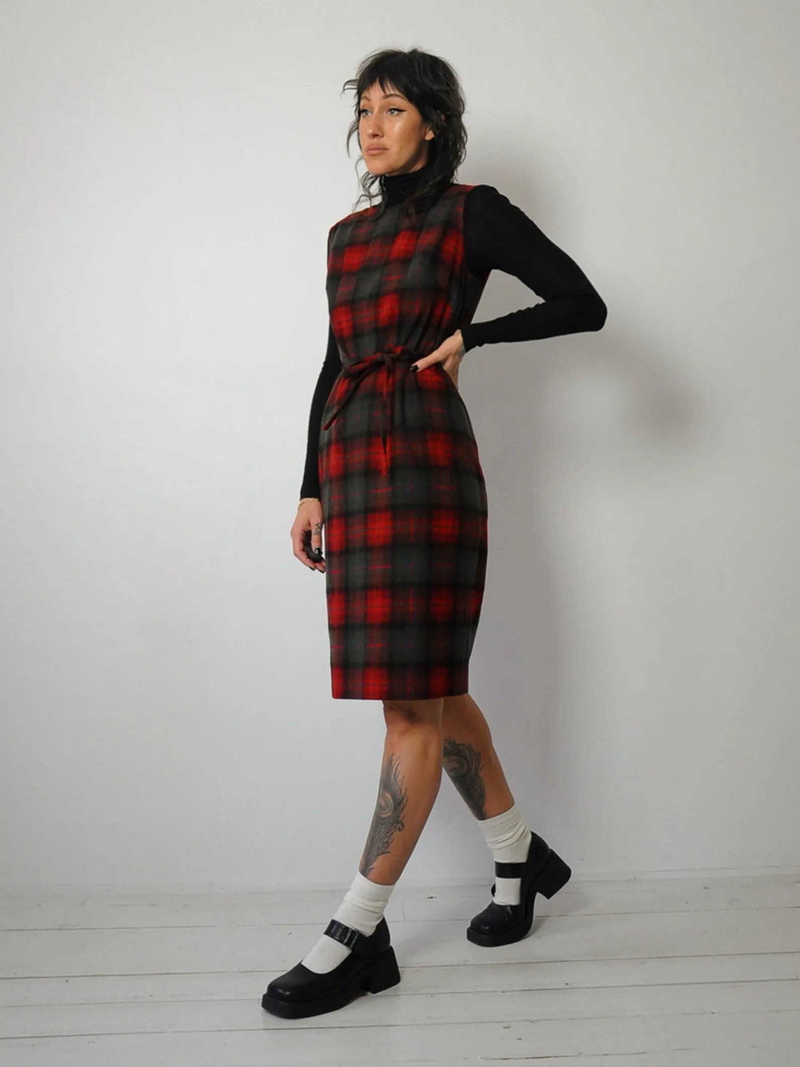 1960's Pendleton Wool Plaid Shift Dress