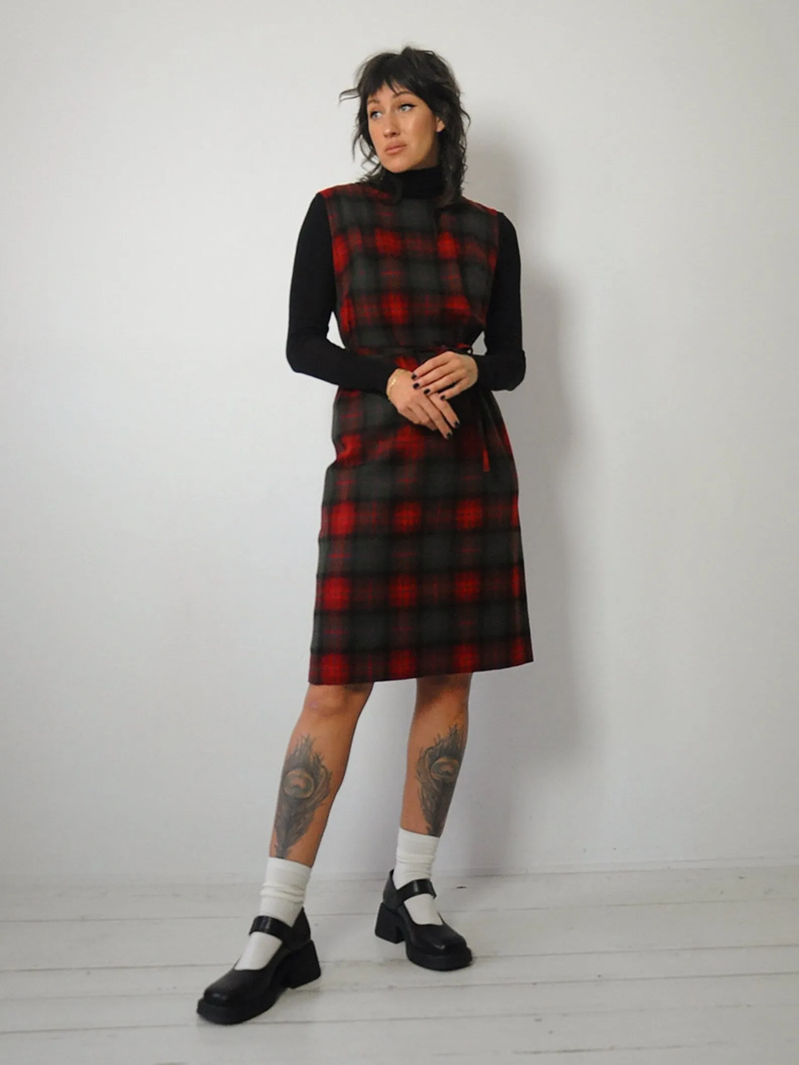 1960's Pendleton Wool Plaid Shift Dress