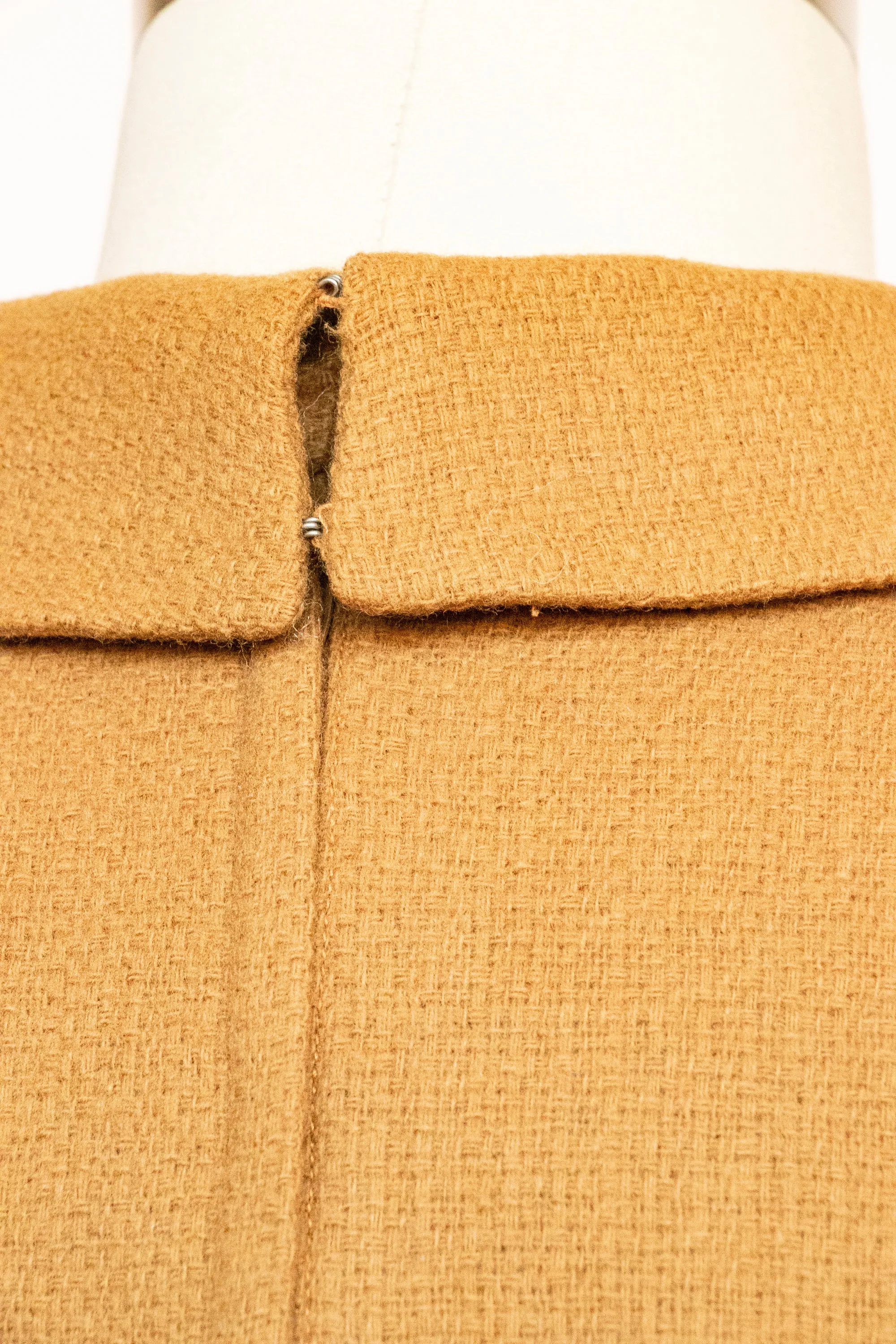 1960s Shift Dress Wool Mustard Mod S