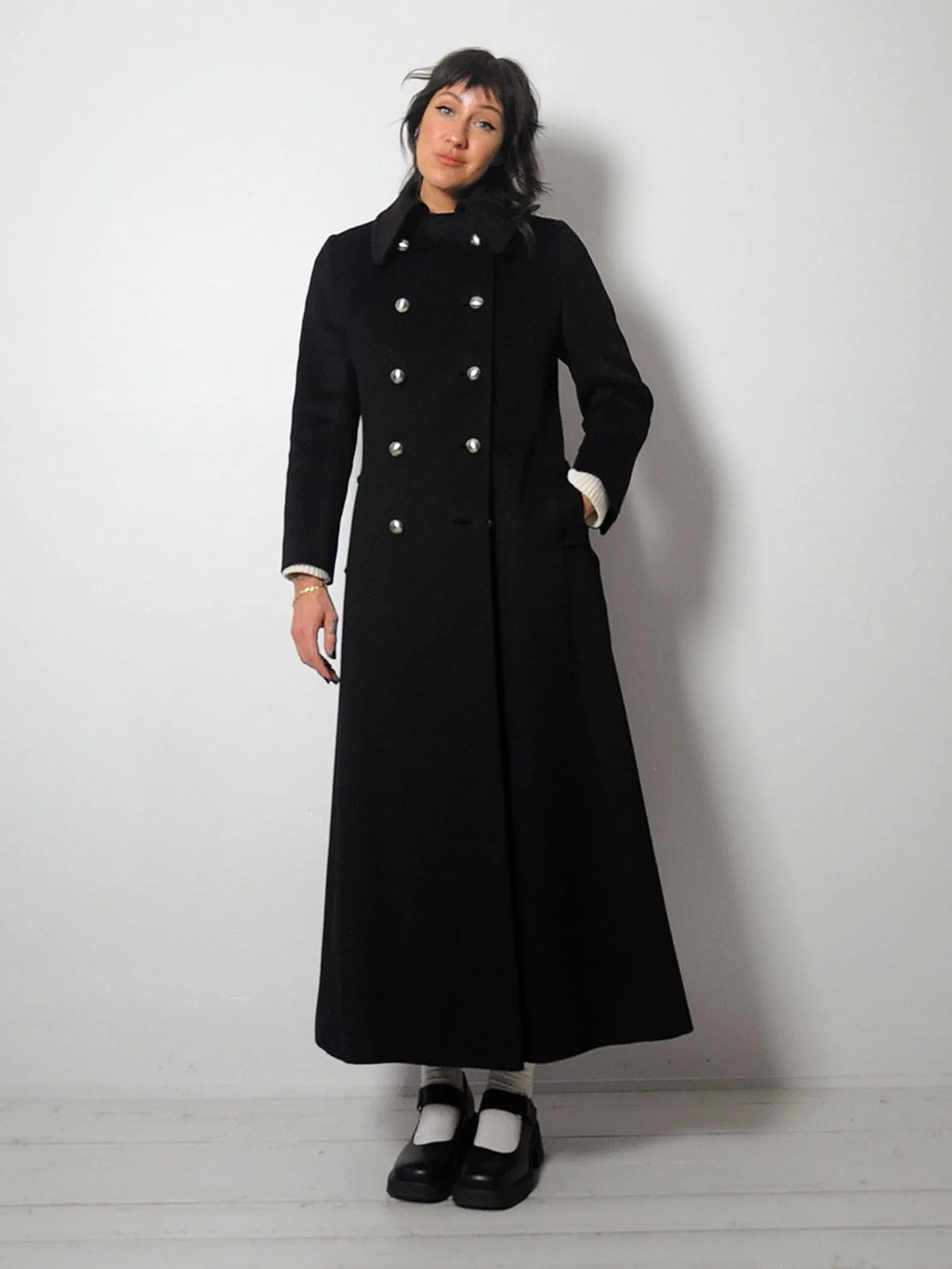 1960's Silver Button Wool Peacoat