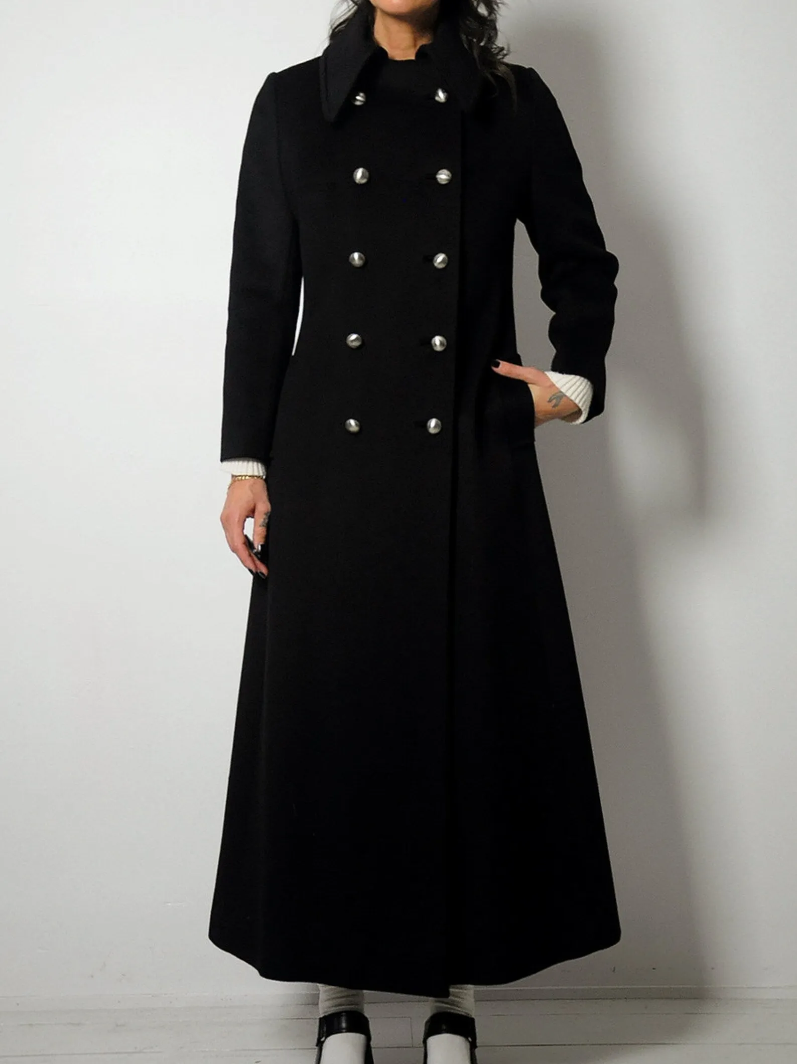 1960's Silver Button Wool Peacoat