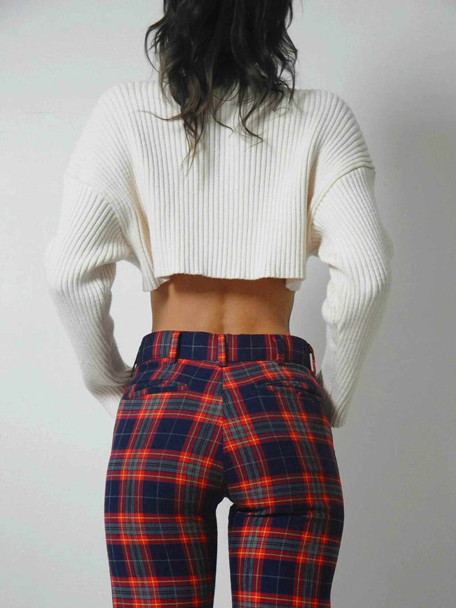 1970's Tartan Plaid Flared Pants 28x31