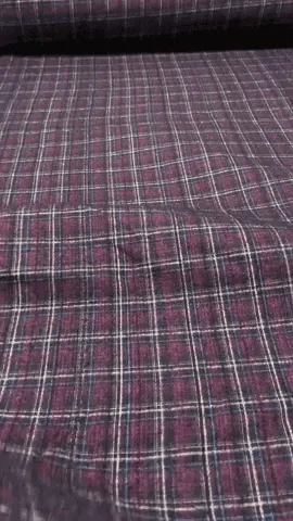 2-Ply Reversible Wool and Cotton Felted Plaid Coating - Dusty Rose / Blue / Yellow / White / Black