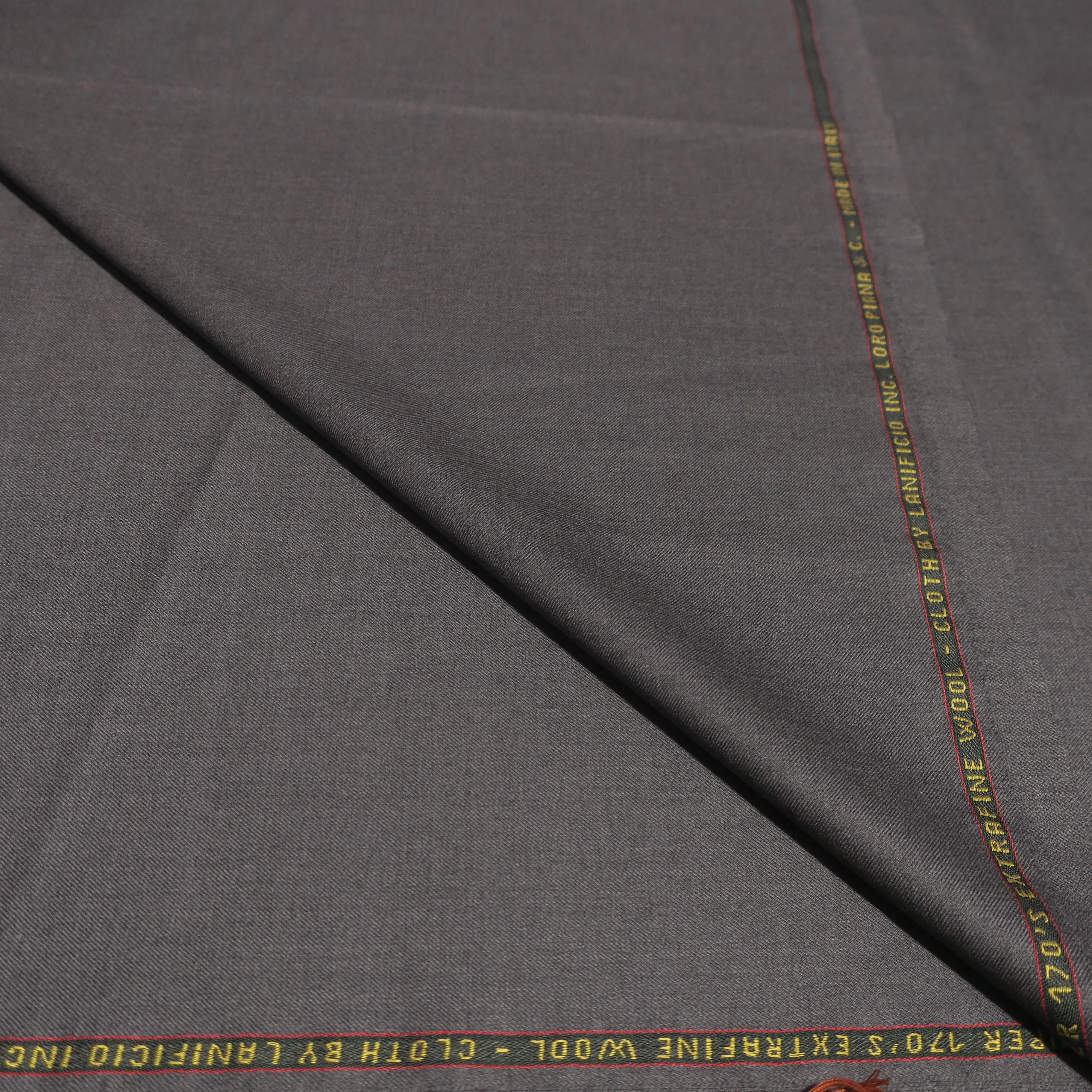 2 YDS Slate Grey Crosshatch Super 170's Wool & Silk Loro Piana Fabric