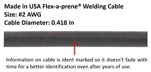 200 Amp Welding Electrode Holder Lead Assembly - Dinse 35-70 Connector - #2 AWG cable (25 FEET)