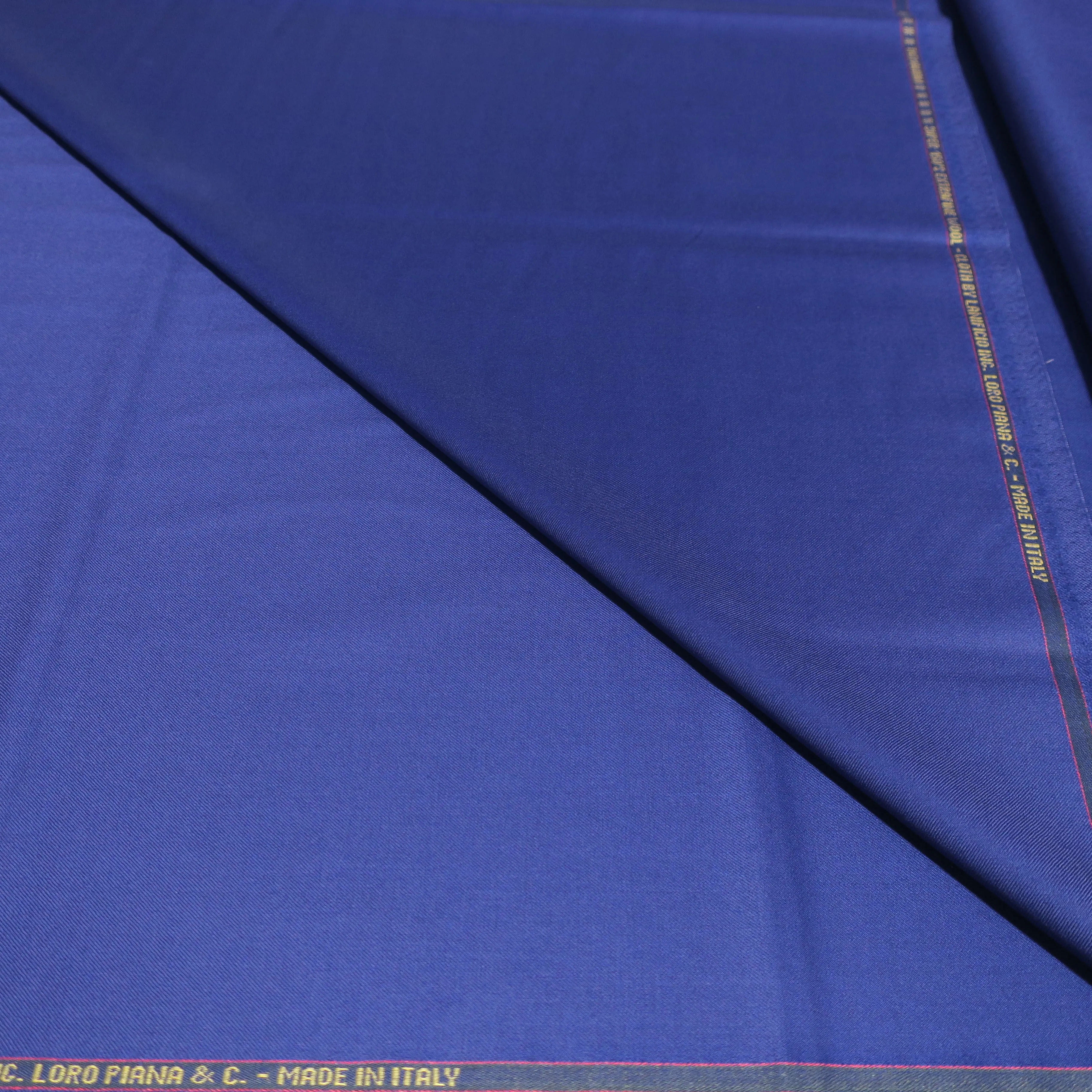 4 YDS Denim Blue Solid Tasmanian Super 150s Wool Loro Piana Fabric