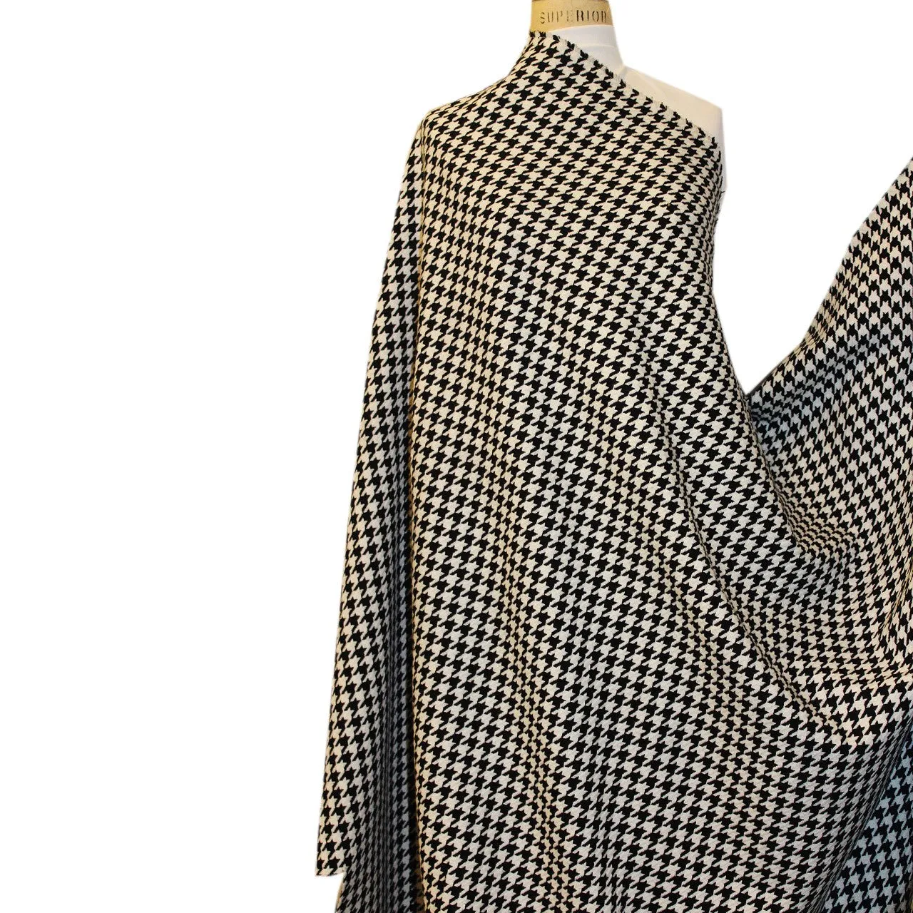 Abstract Wool Houndstooth - Black/White