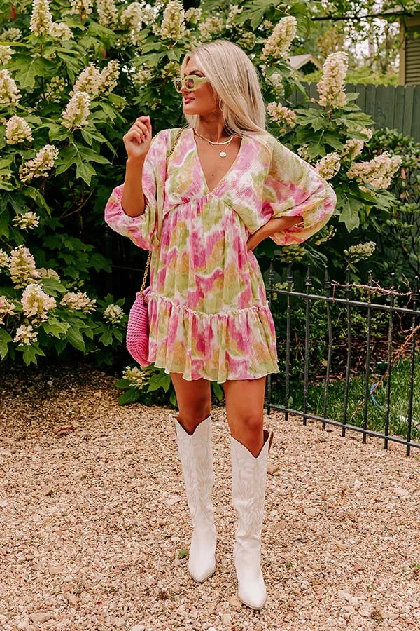 Adorable Vibes Watercolor Babydoll Dress