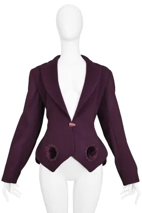 ALAIA PURPLE & VELVET APPLIQUE JACKET 1991