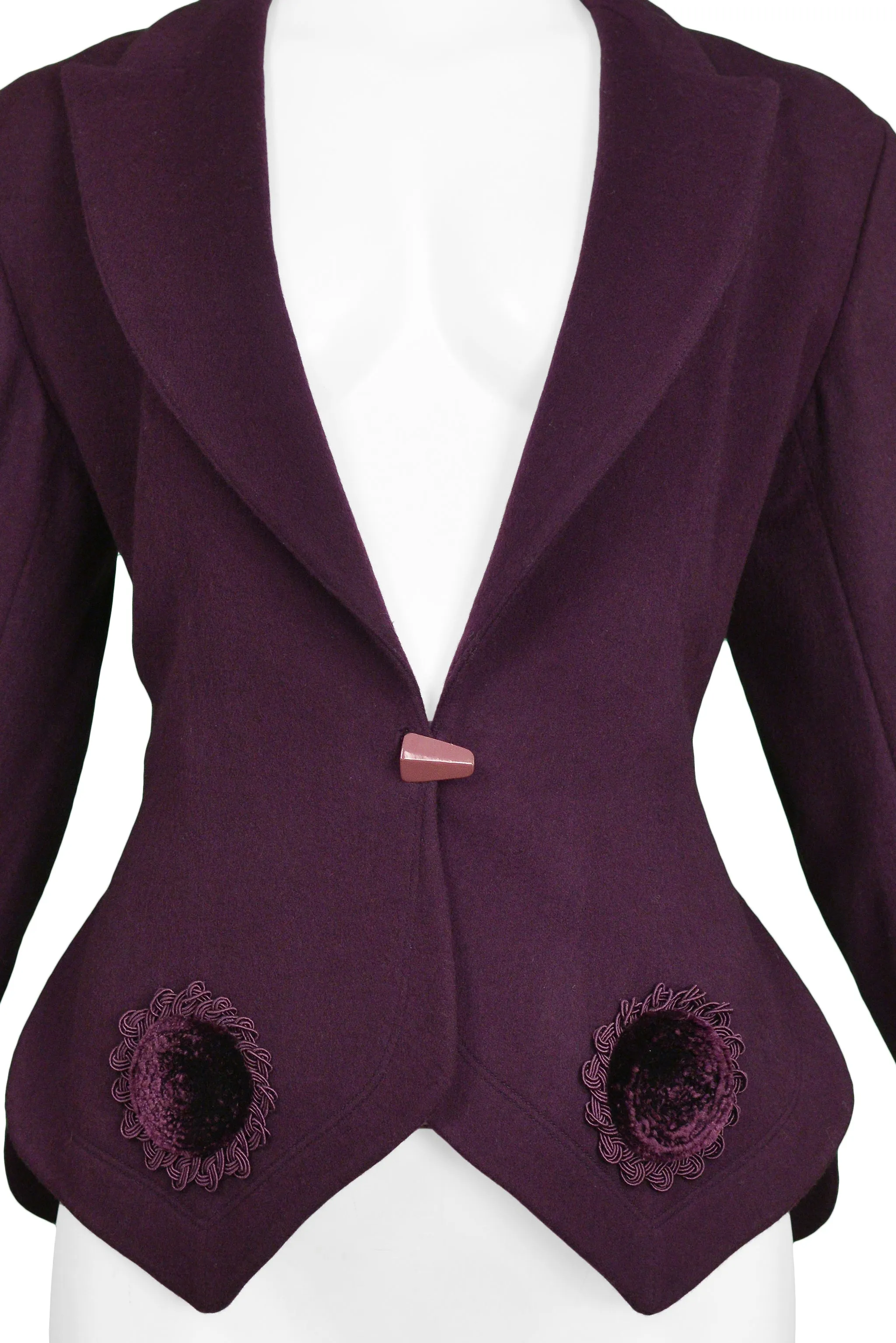 ALAIA PURPLE & VELVET APPLIQUE JACKET 1991