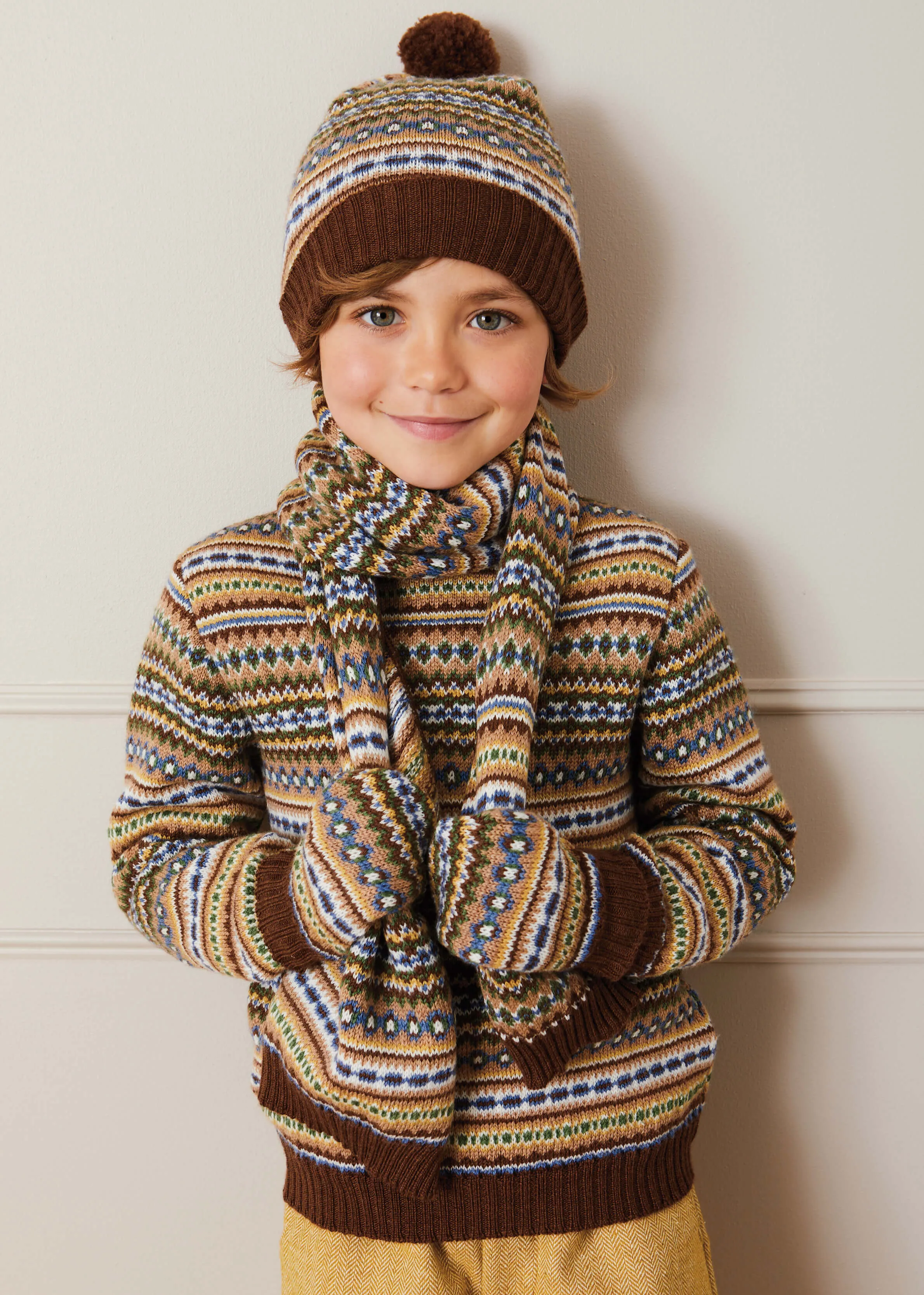 All Over Fair Isle Jumper In Oatmeal (4-10yrs)