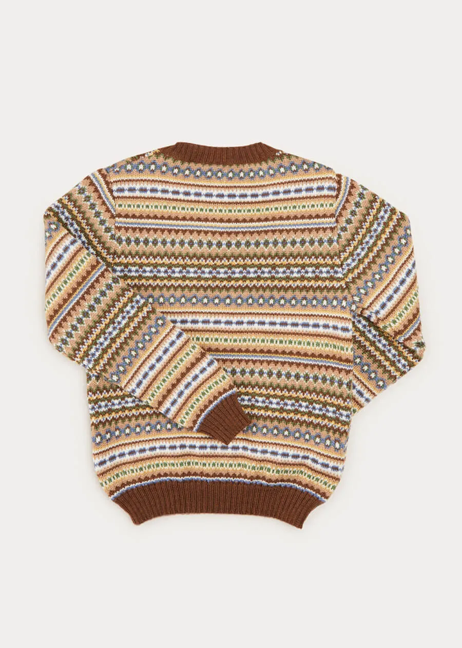 All Over Fair Isle Jumper In Oatmeal (4-10yrs)