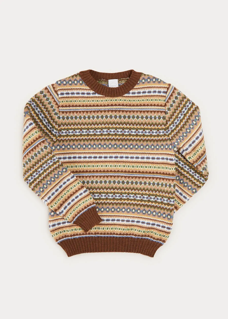 All Over Fair Isle Jumper In Oatmeal (4-10yrs)