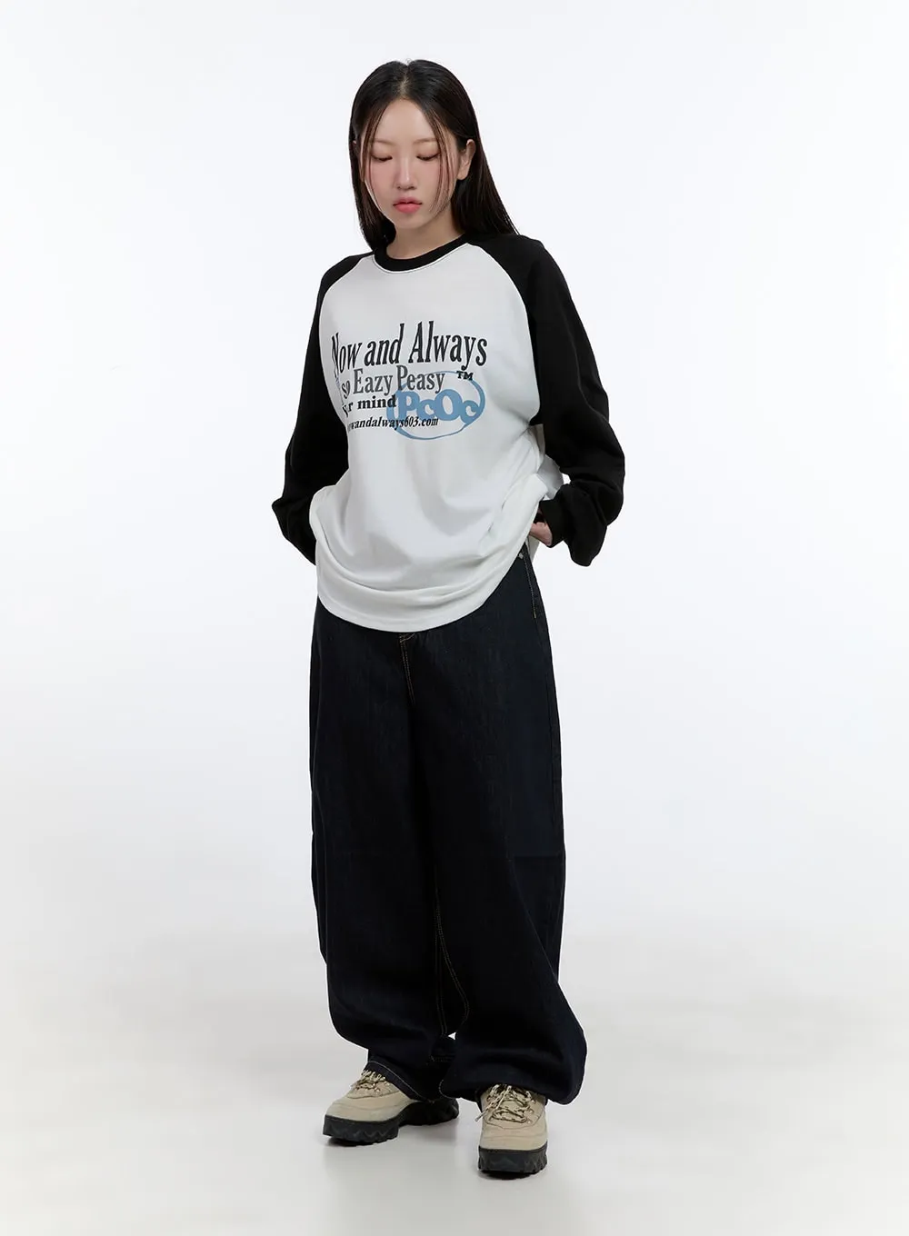 Baggy Lettering Raglan Long Sleeve CS406