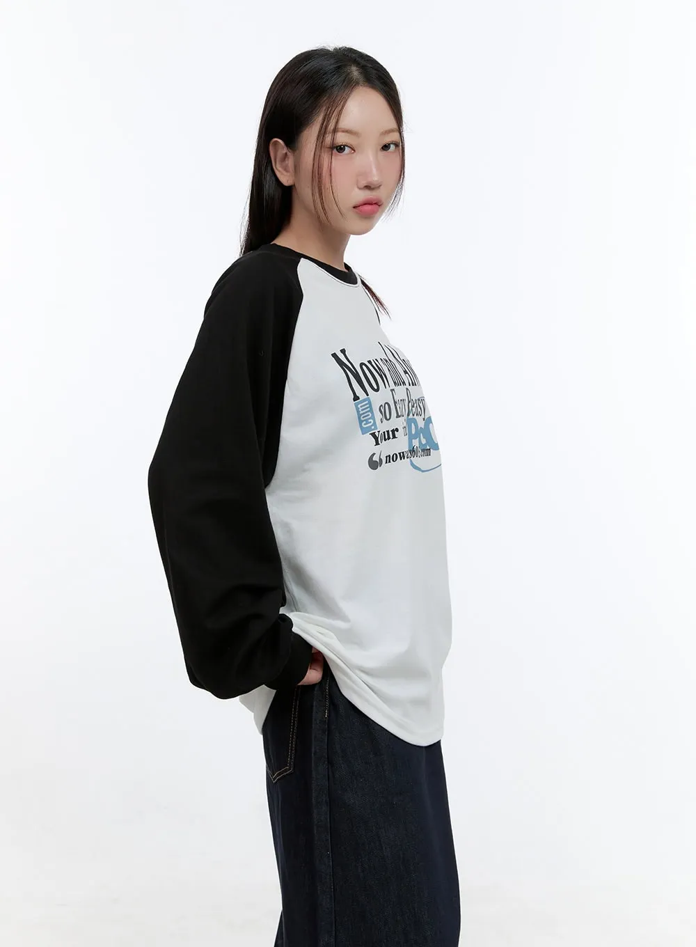 Baggy Lettering Raglan Long Sleeve CS406