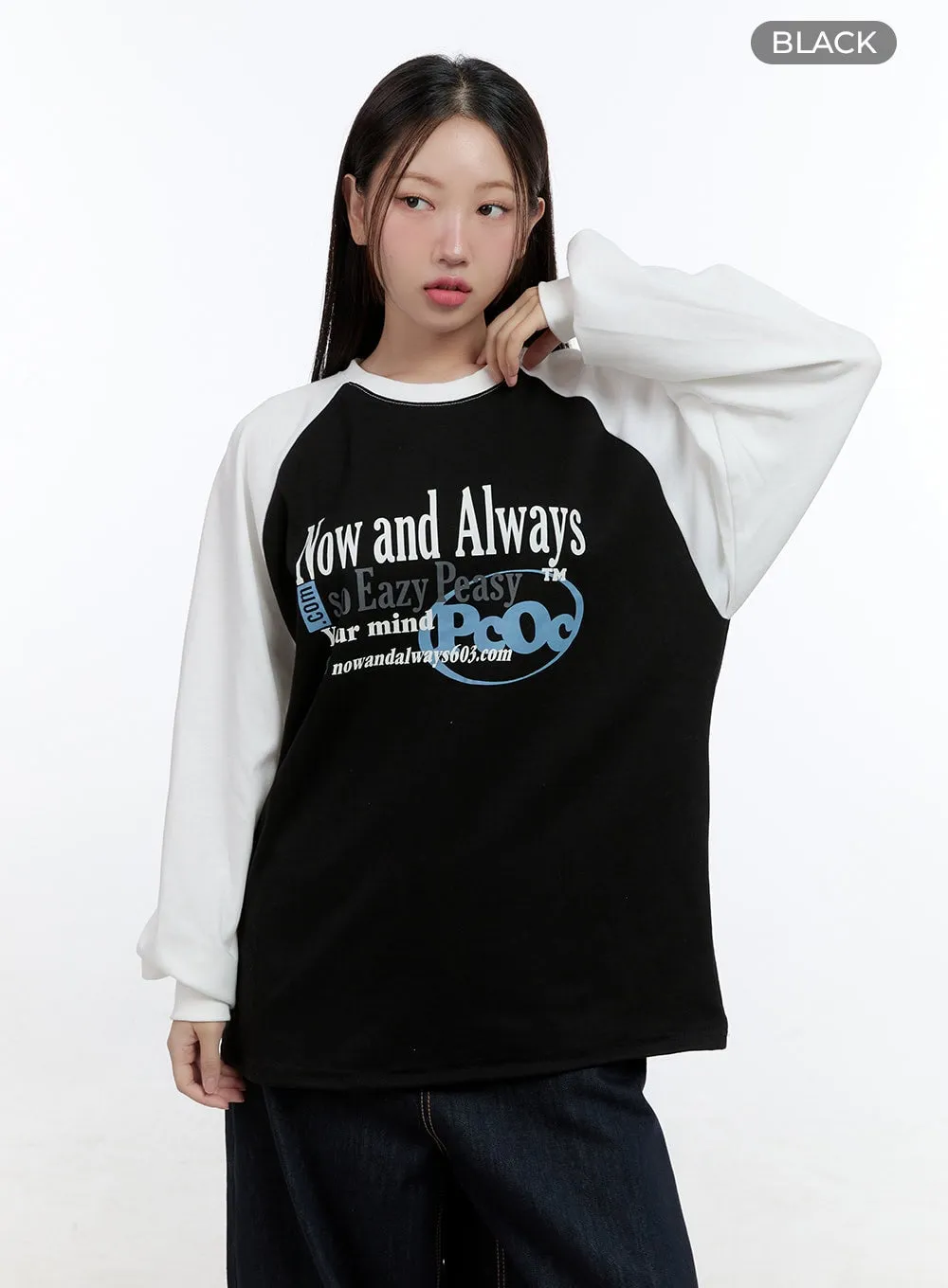 Baggy Lettering Raglan Long Sleeve CS406