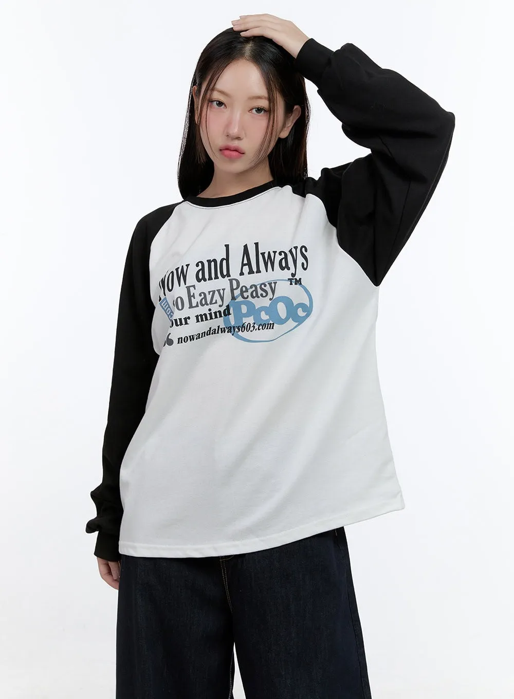 Baggy Lettering Raglan Long Sleeve CS406