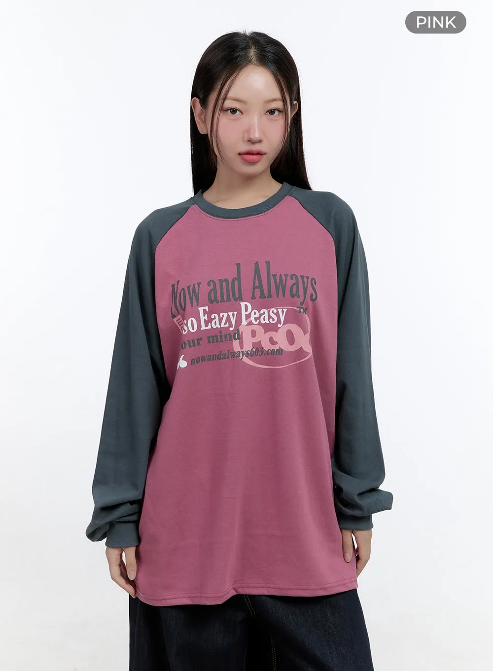 Baggy Lettering Raglan Long Sleeve CS406