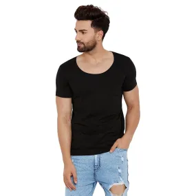 Black Deep Scoop Neck Tee