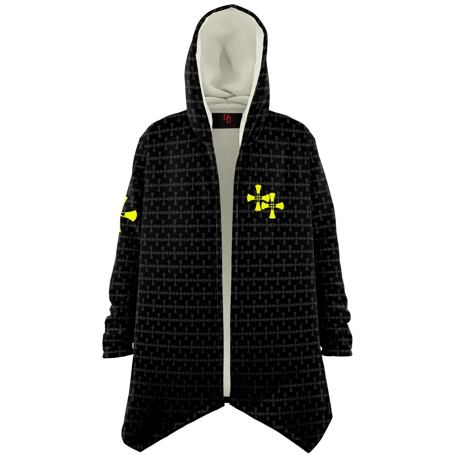 Black Microfleece Women's Cloak-Allover Crusade Cross