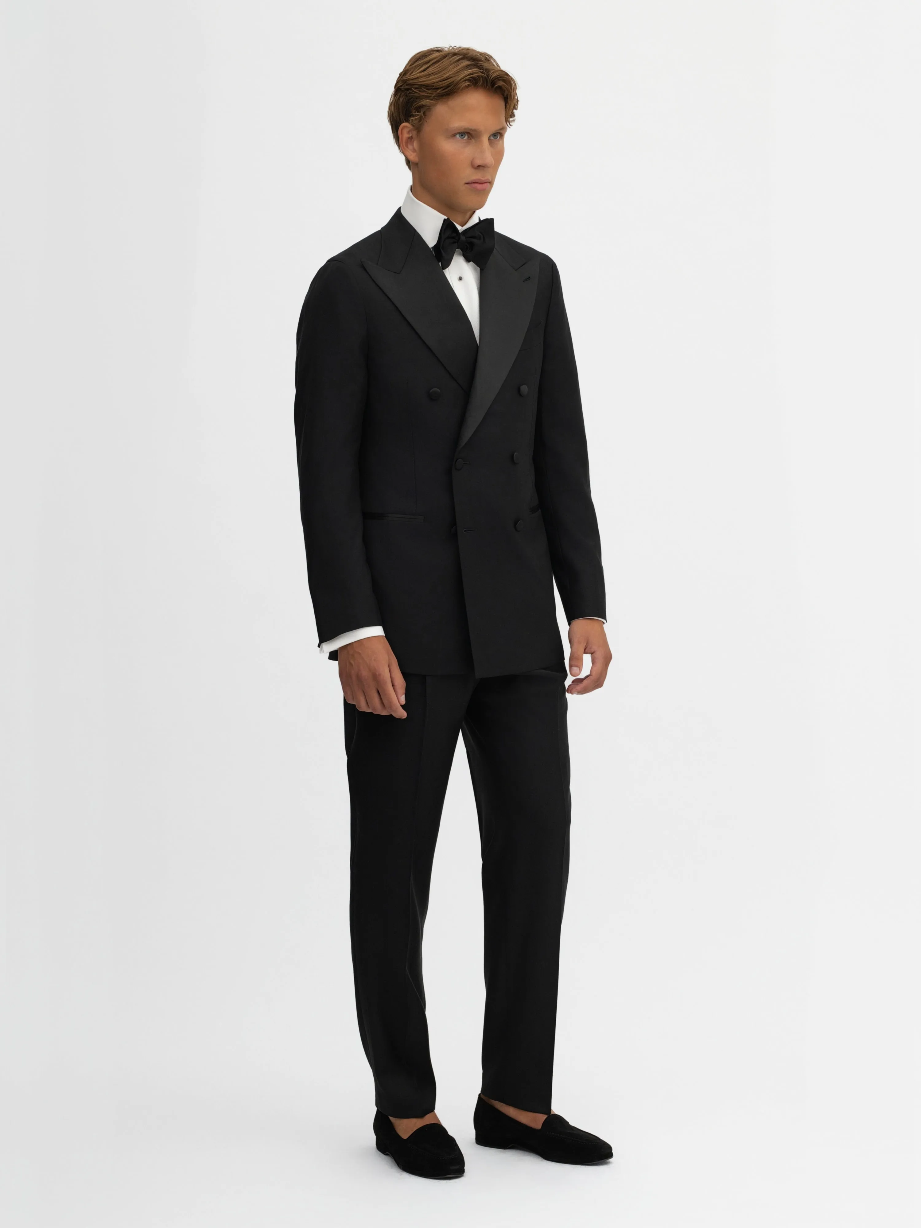 Black S130 Wool Tuxedo Jacket (DB)