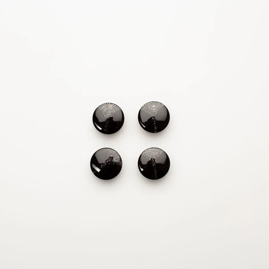 Black Sparkly Button - Medium