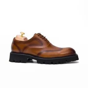 Black thick sole oxford shoes