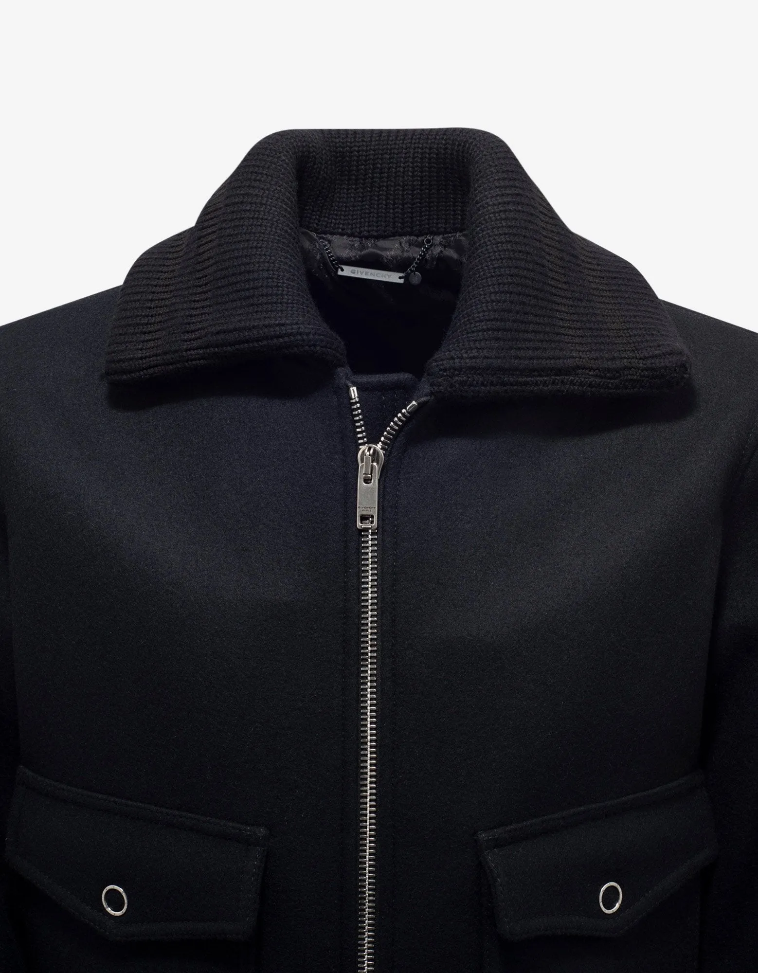 Black Wool Bomber Jacket