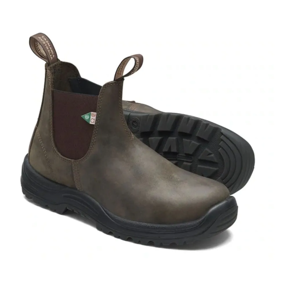 Blundstone 180 Waxy Rustic Brown Unisex Slip-on Steel Toe Work & Safety Boot