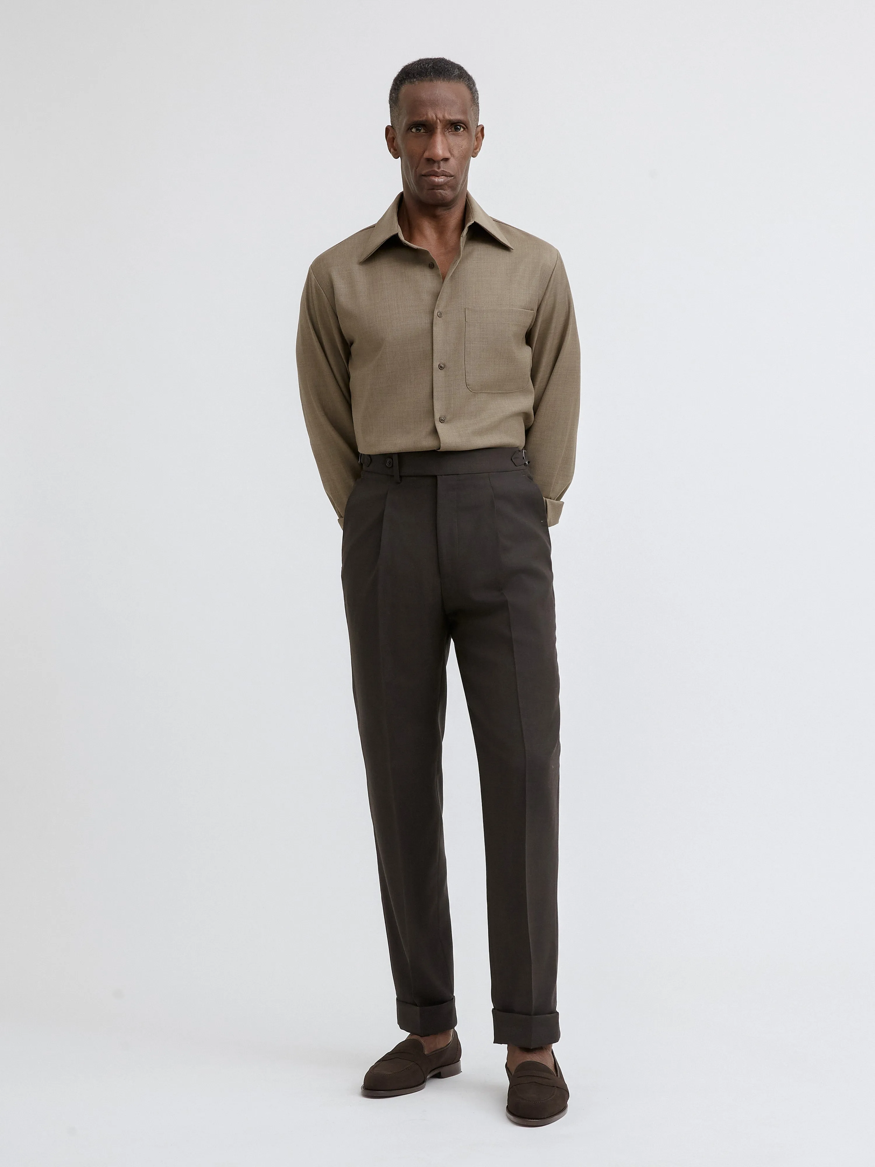 Brown S130 Wool Oscar Trousers