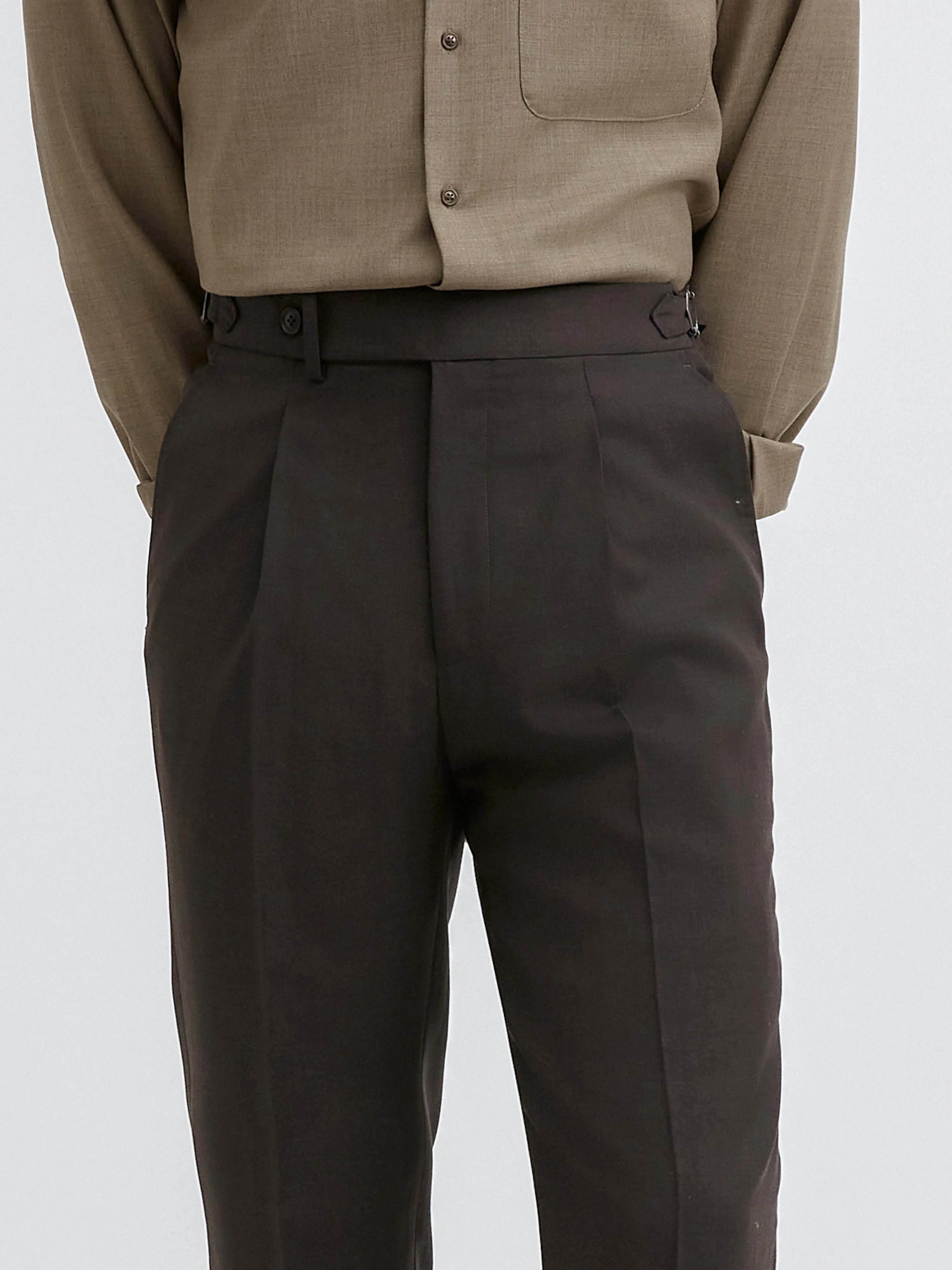 Brown S130 Wool Oscar Trousers