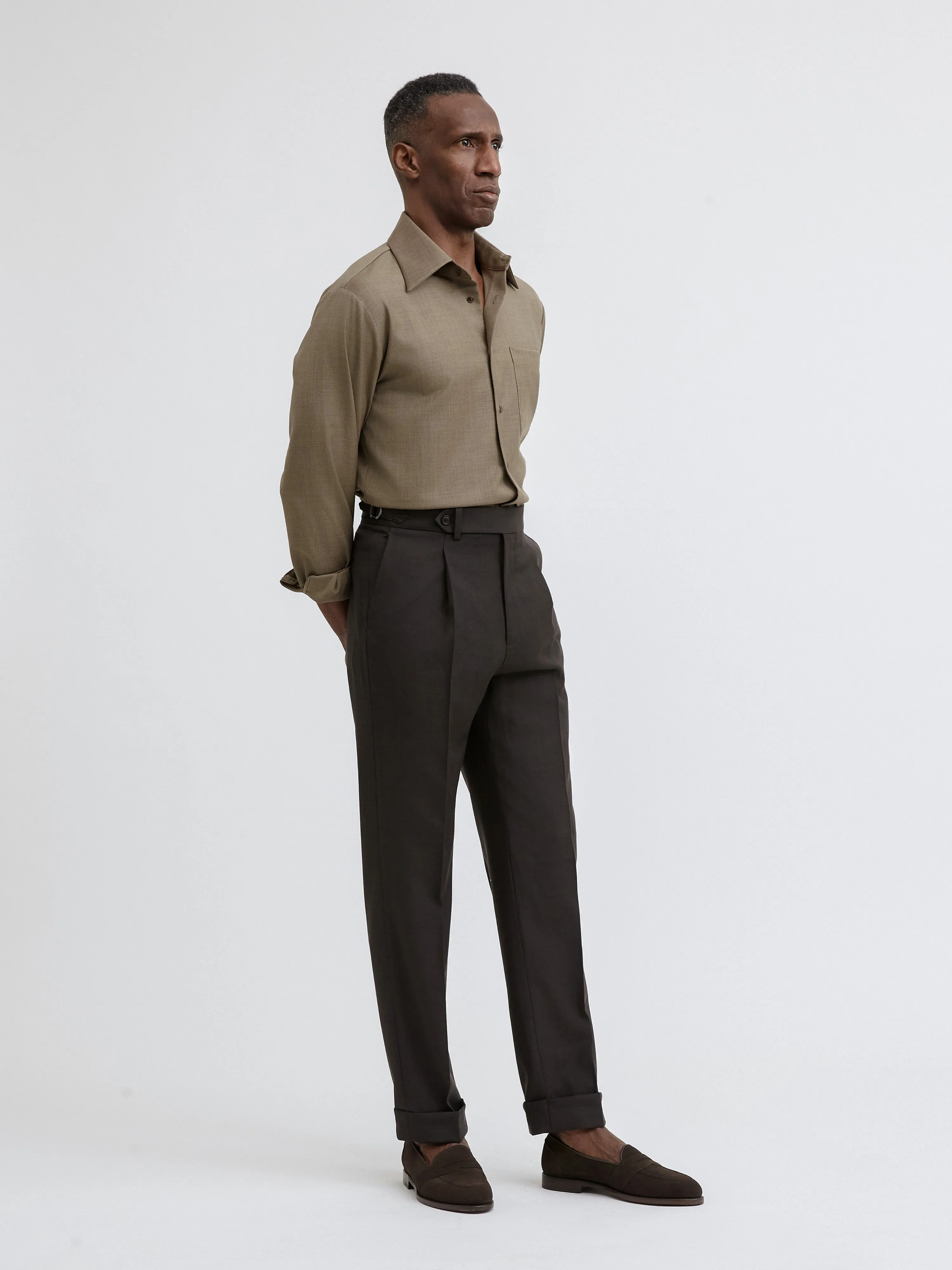 Brown S130 Wool Oscar Trousers