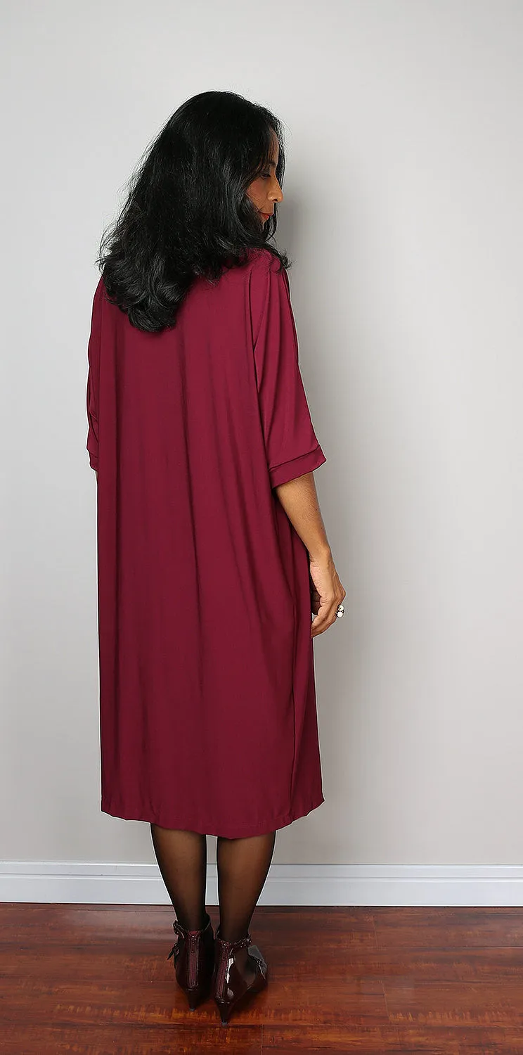 Burgundy Dress - Burgundy Mid Length Dress : Street Soul Collection No.1