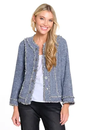 Button Front Jacket - Blue