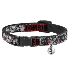 Cat Collar Breakaway - ZOMBIE KILLER w Stacked Zombies Sketch by Buckle-Down