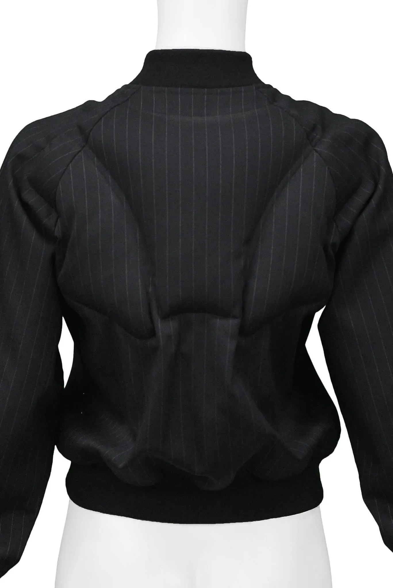 COMME DES GARCONS BLACK PADDED PINSTRIPE JACKET 2010