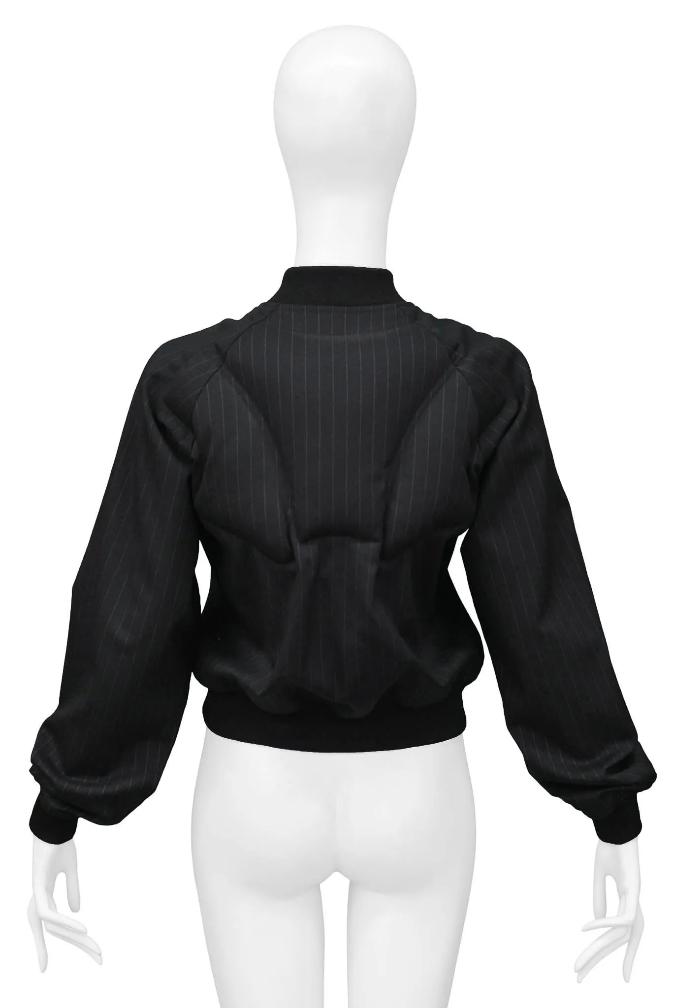 COMME DES GARCONS BLACK PADDED PINSTRIPE JACKET 2010