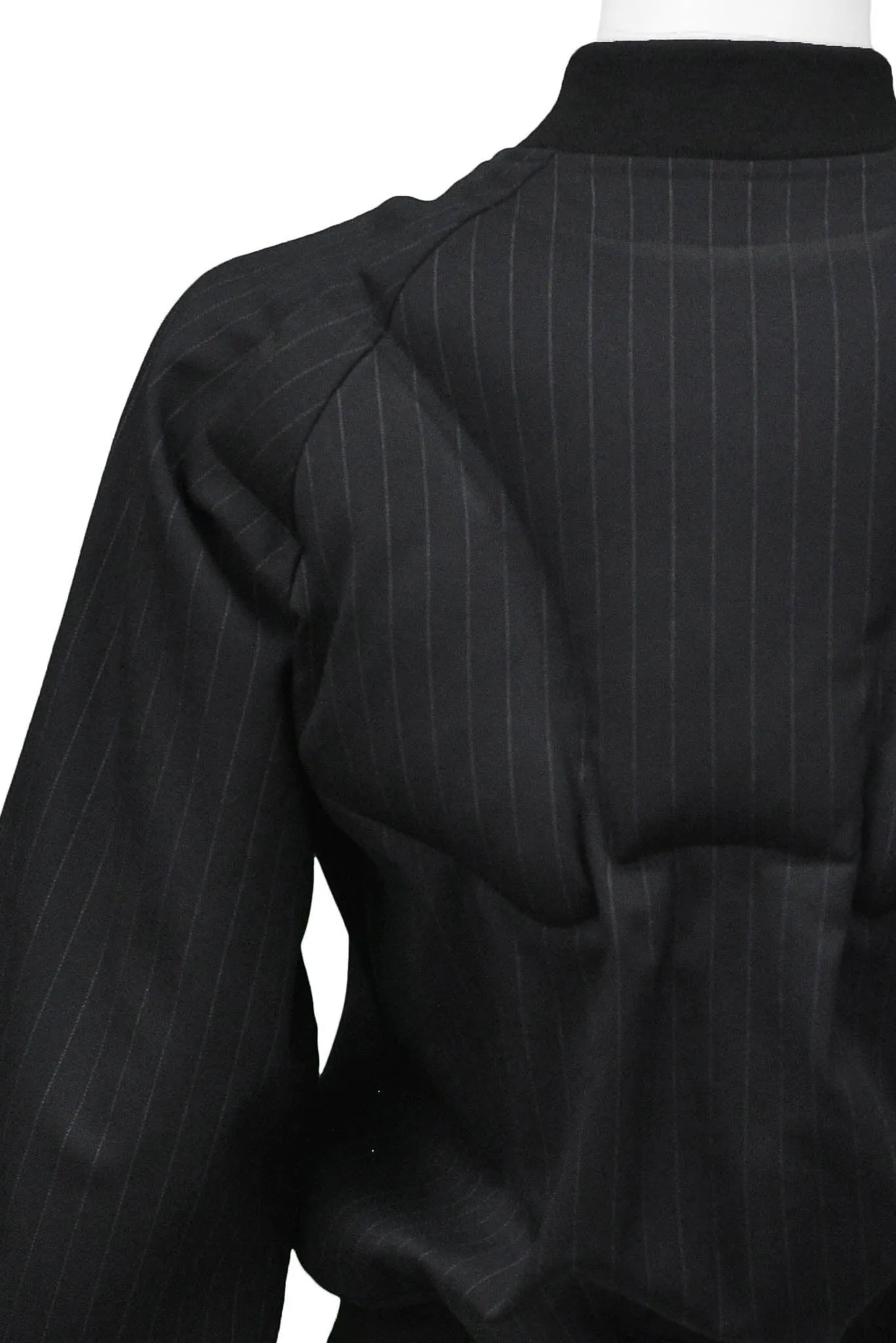 COMME DES GARCONS BLACK PADDED PINSTRIPE JACKET 2010