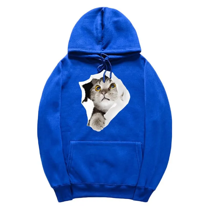 CORIRESHA Cat Lovers Hoodie Casual Long Sleeve Drawstring Teen Cute Sweatshirt Kangaroo Pocket