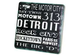 Detroit Nicknames Porcelain Tile Coaster