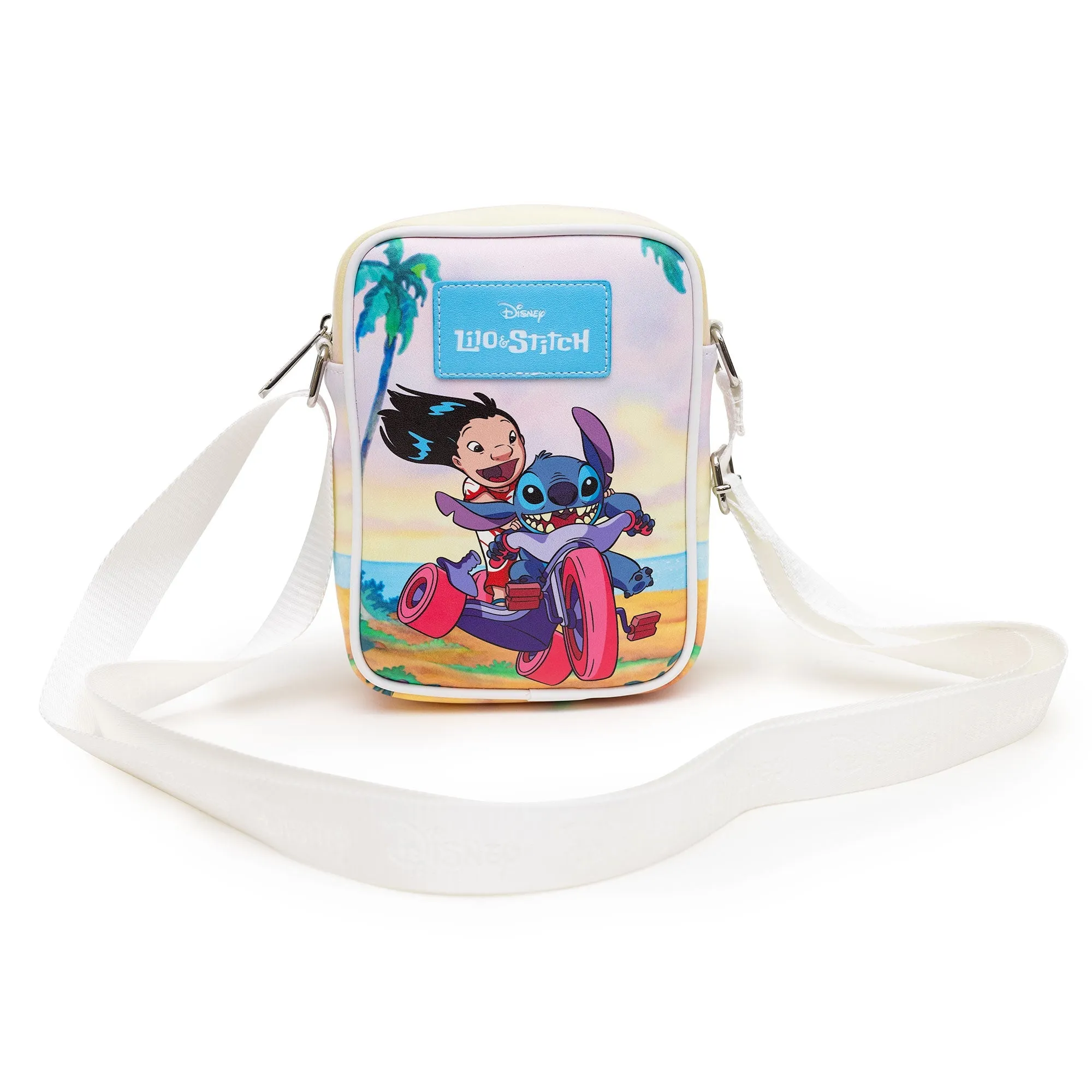 Disney Bag, Cross Body, Lilo and Stitch Riding and Beach Poses, Vegan Leather