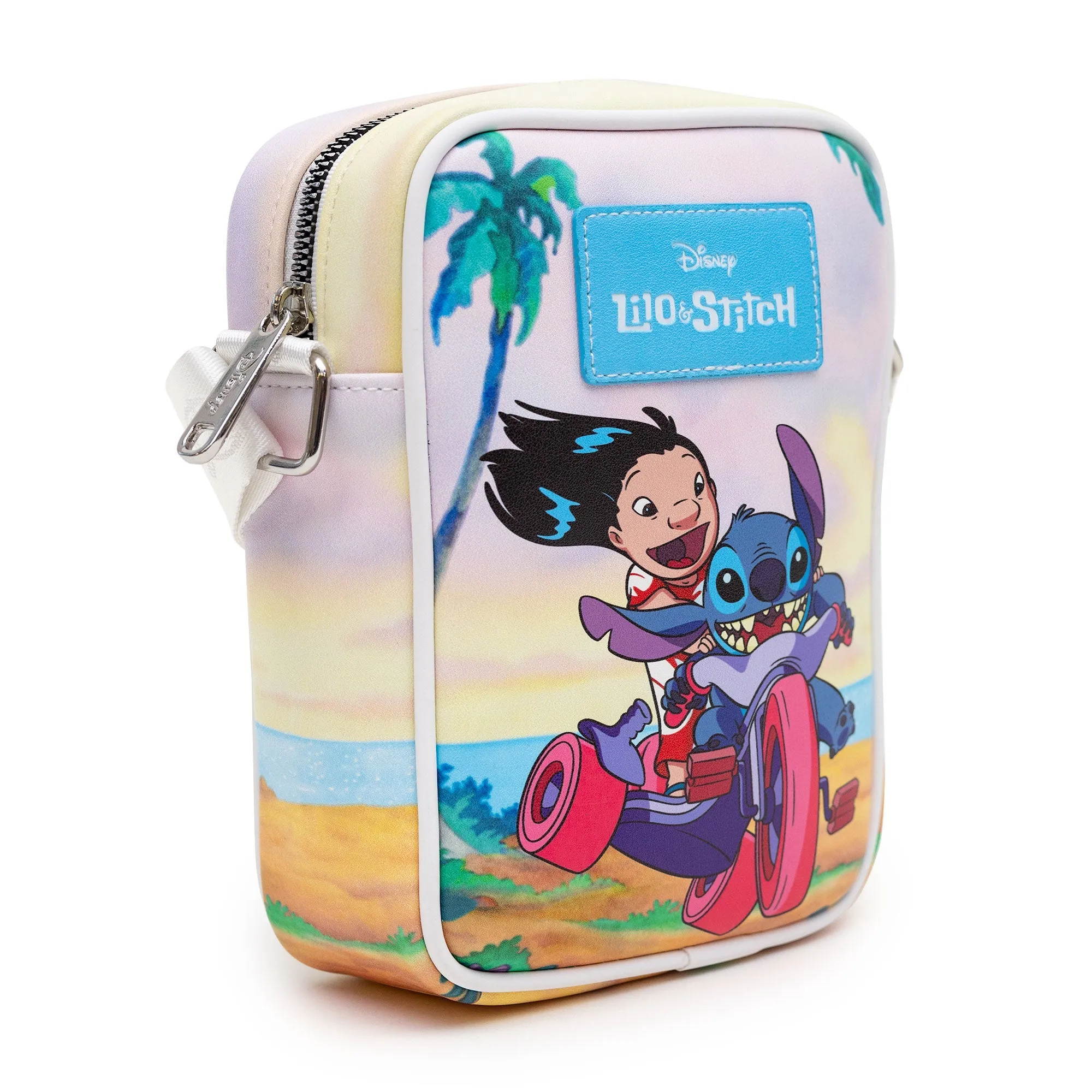 Disney Bag, Cross Body, Lilo and Stitch Riding and Beach Poses, Vegan Leather