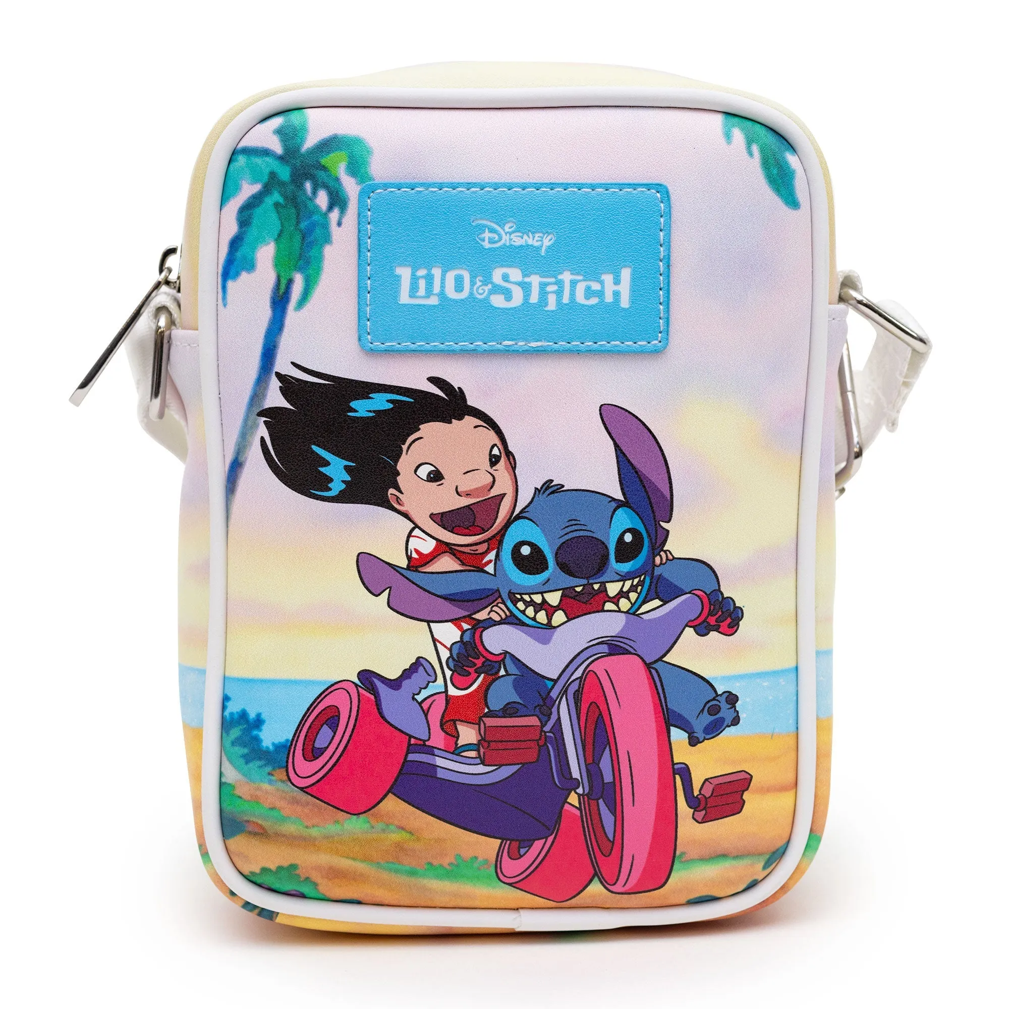 Disney Bag, Cross Body, Lilo and Stitch Riding and Beach Poses, Vegan Leather