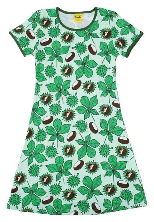 DUNS Short Sleeved A-line Dress - Chestnut Brook Green